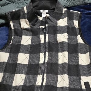 Black and White Women's Checkered Vest